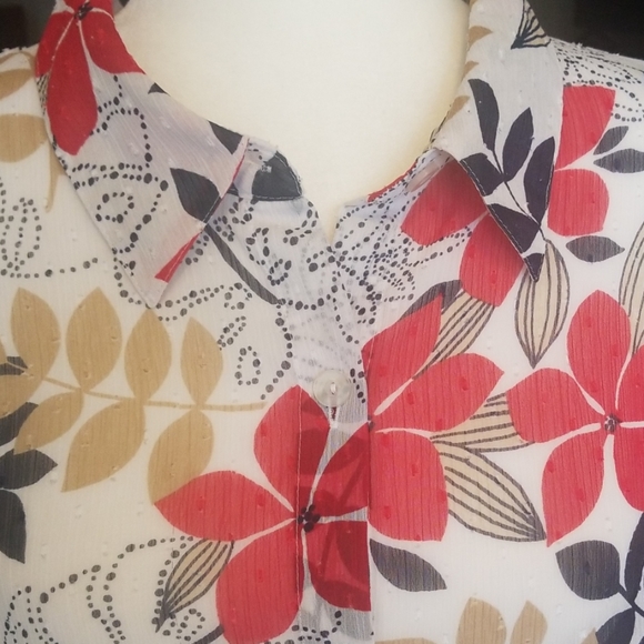 ALFRED DUNNER BUTTON DOWN BLOUSE - Picture 4 of 8